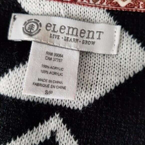 ELEMENT Sweater Dress Geo Aztec Pattern B&W Sz S - Picture 11 of 11